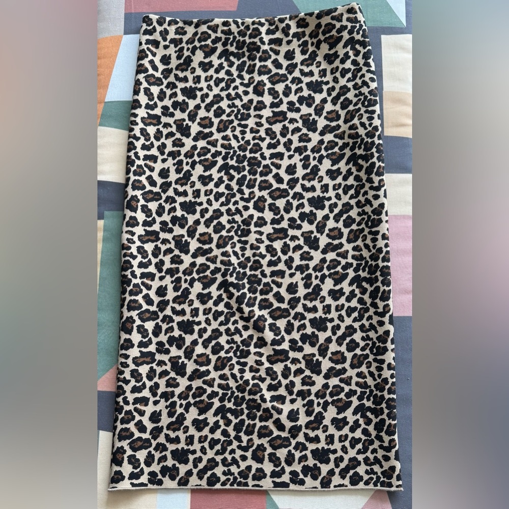ZARA Leopard Print Midi Skirt - Medium